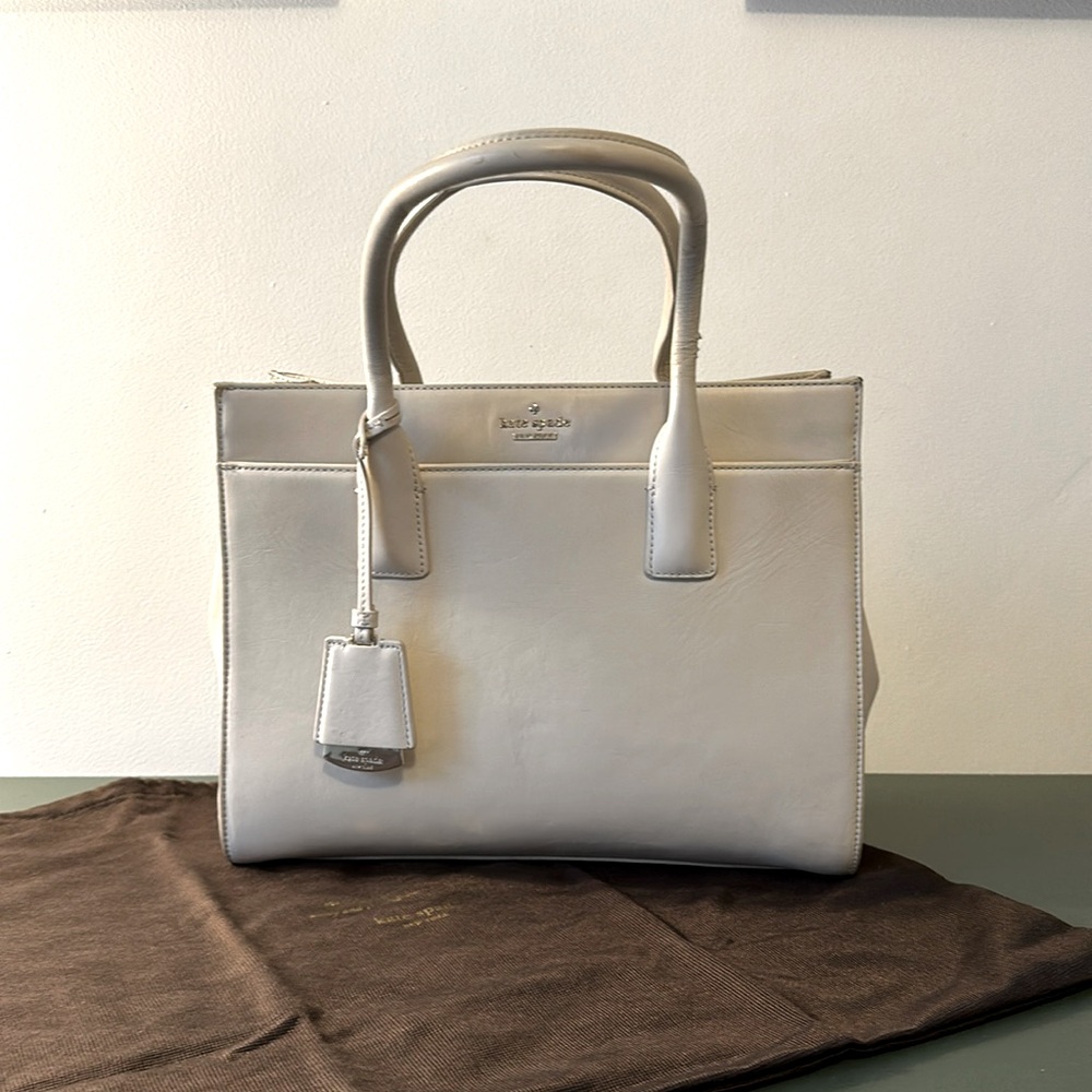 White Kate Spade Hand Bag with duster bag